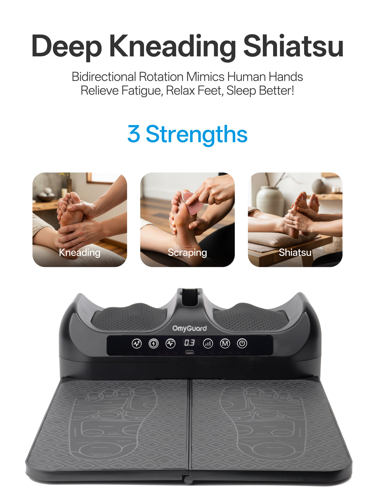 OmyGuard Cordless 2-in-1 Shiatsu & EMS Foot Circulation Massager