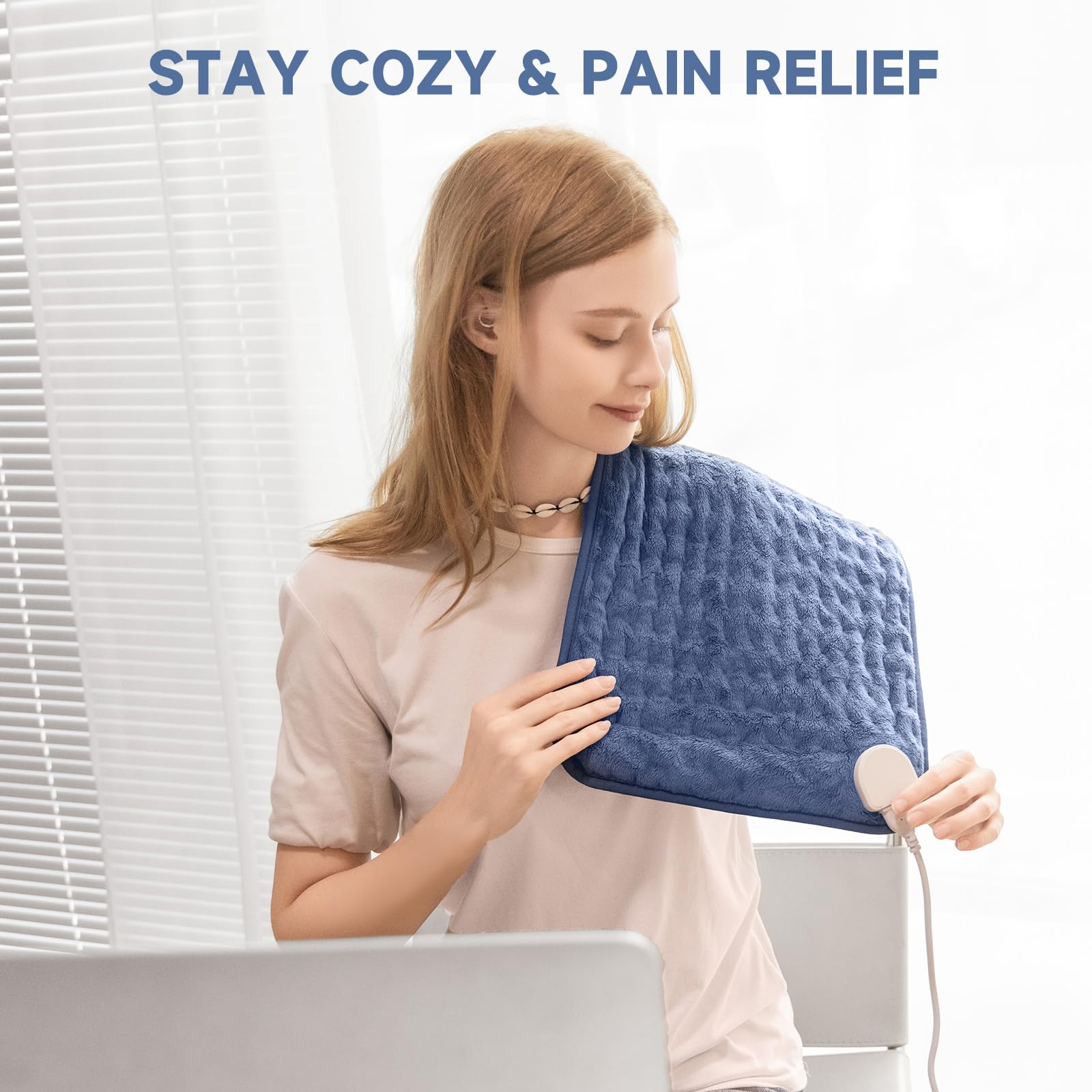 OmyGuard Electric Heating Pad for Back Pain Cramps Relief 12"x 24"