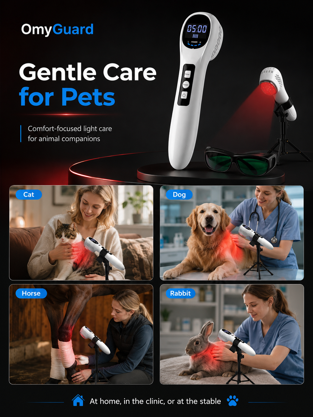OmyGuard Handheld Red Light Device for Pain Relief