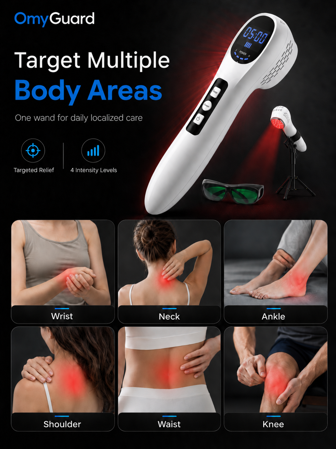 OmyGuard Handheld Red Light Device for Pain Relief