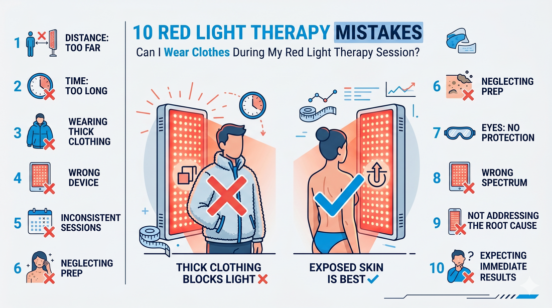 10 Red Light Therapy Mistakes in 2025: Can I Wear Clothes During My Red Light Therapy Session?