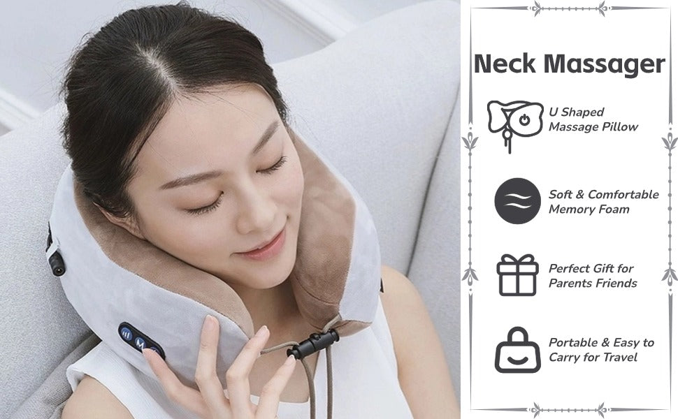 Say Goodbye to Neck Pain on Your Next Trip with This Amazing Travel Neck Massager Pillow