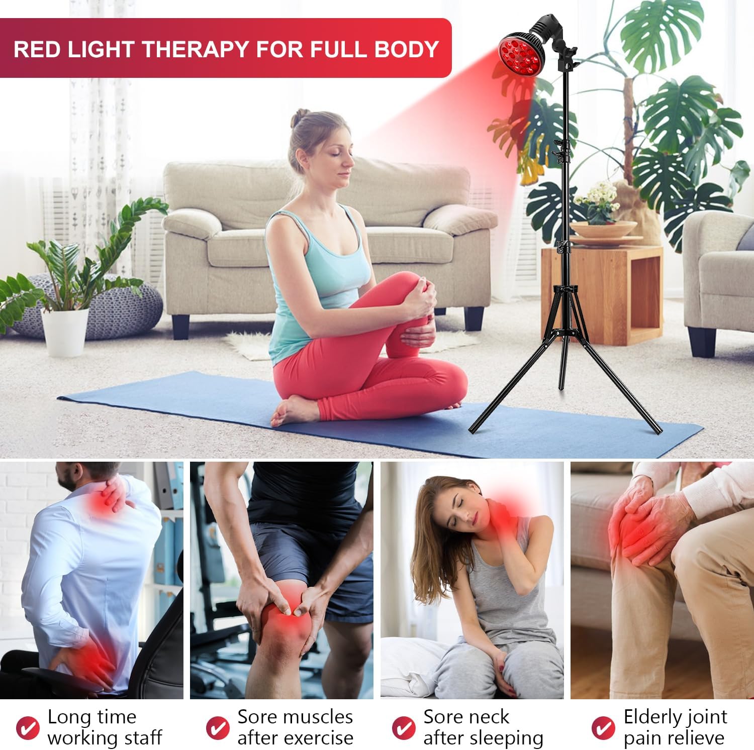 OmyGuard™ Red Light Therapy with Stand for Face and Body