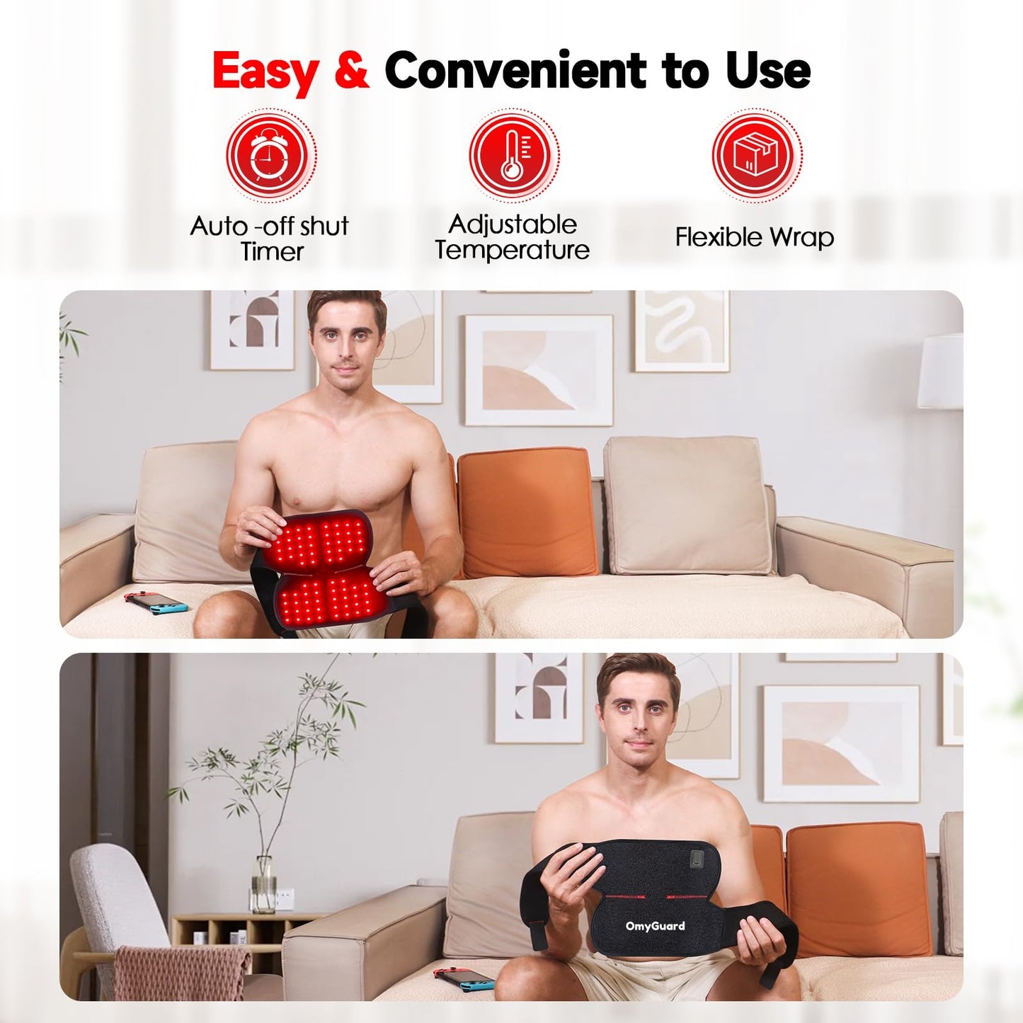 OmyGuard Red Light Therapy Belt for Knee & Shoulder