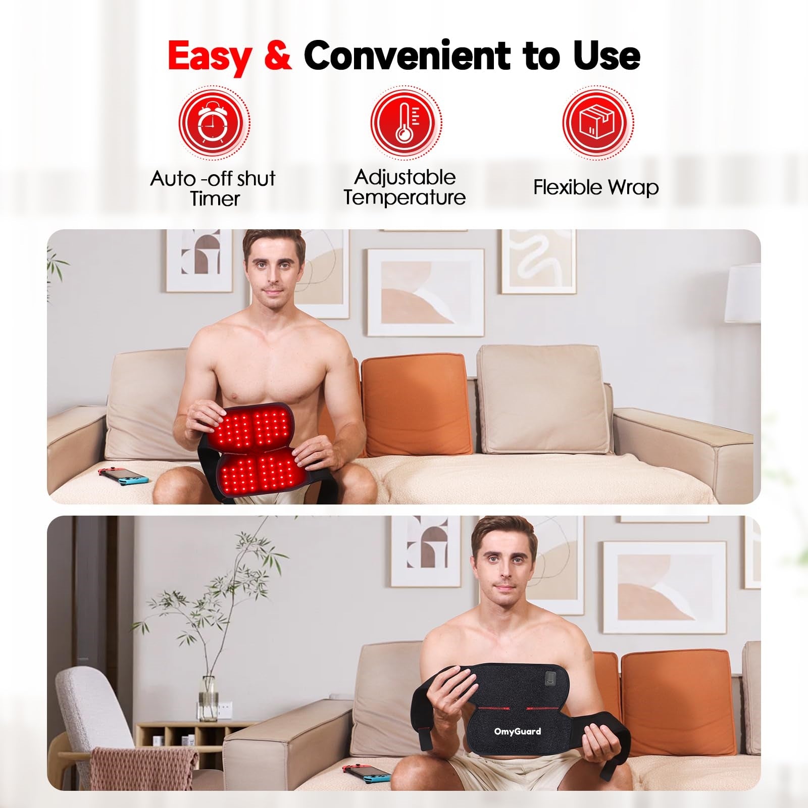 OmyGuard Red Light Therapy Belt for Knee & Shoulder