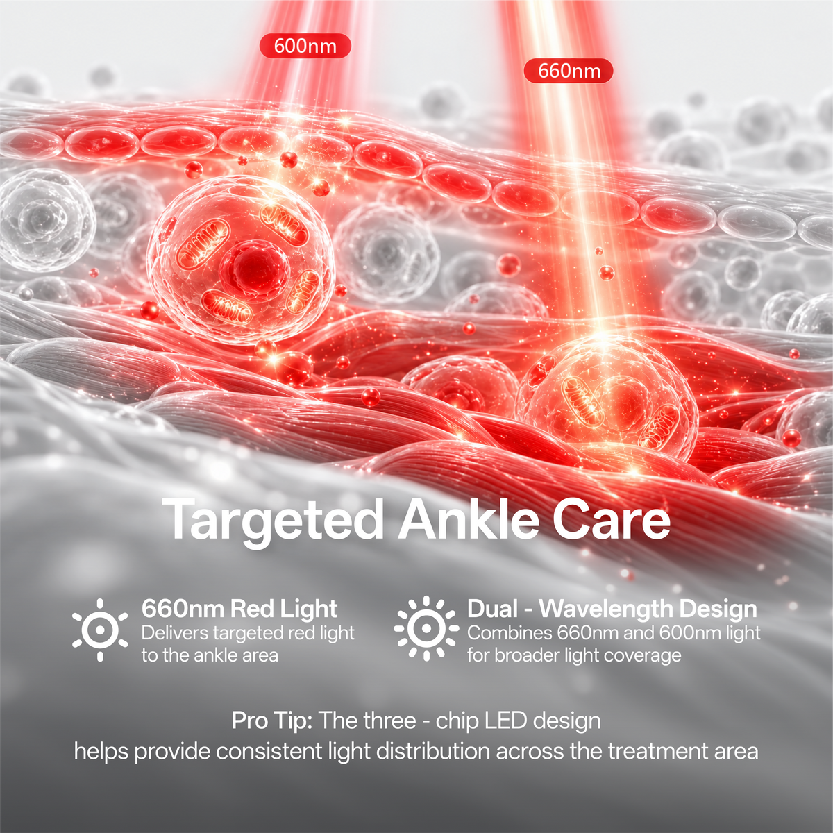 Cordless Heated & Red Light Therapy Belt for Foot & Ankle