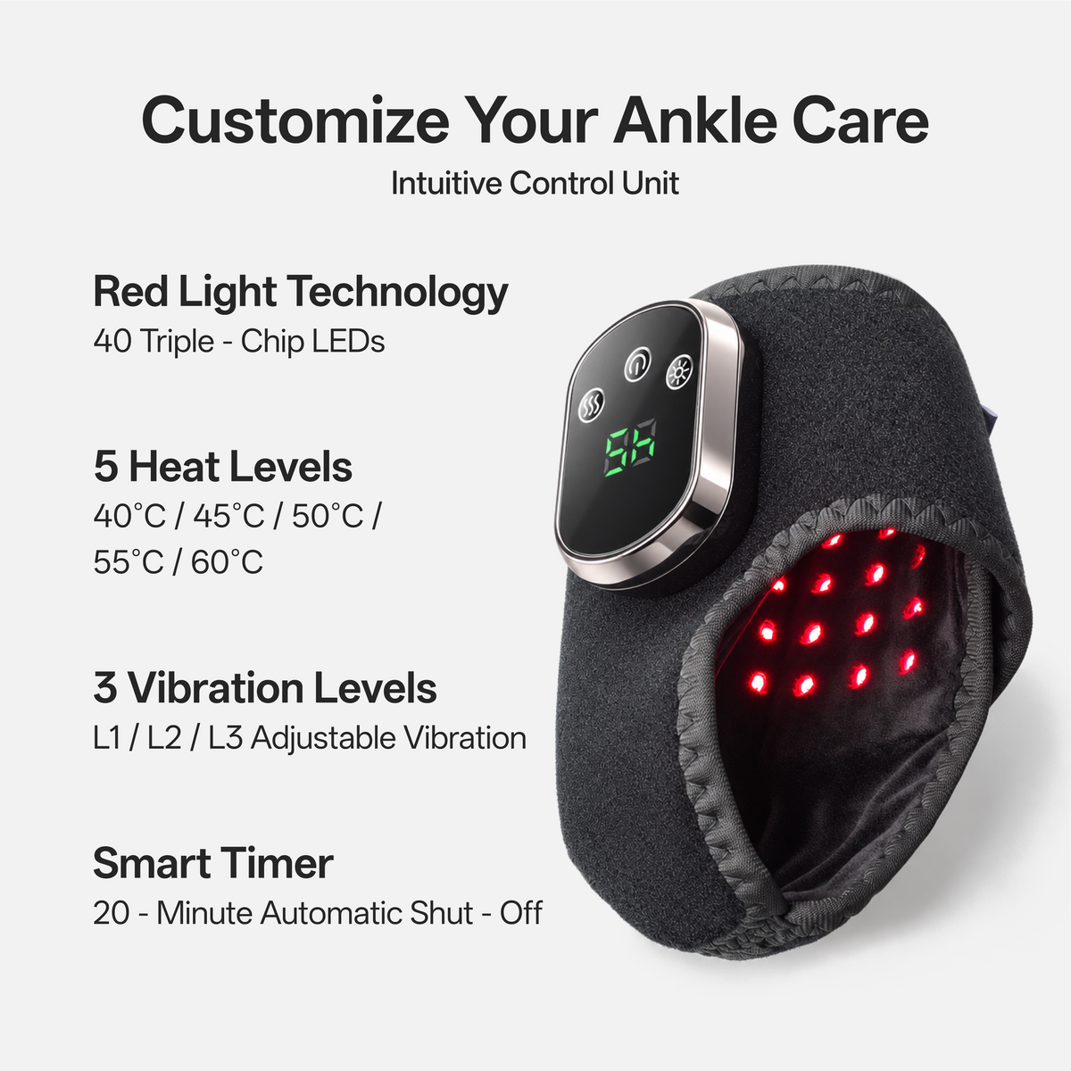 Cordless Heated & Red Light Therapy Belt for Foot & Ankle