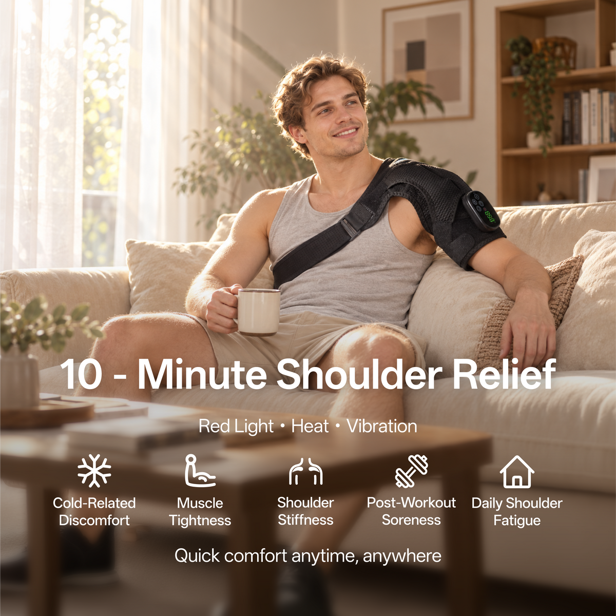 Cordless Hot Compress Therapy Belt for Shoulder Sprain Pain Relief