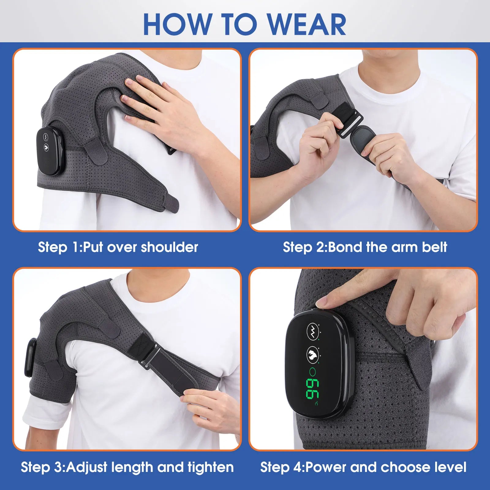 Cordless Hot Compress Therapy Belt for Shoulder Sprain Pain Relief