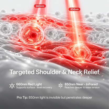 Cordless Red Light & Heated Therapy Pad for Neck Shoulder