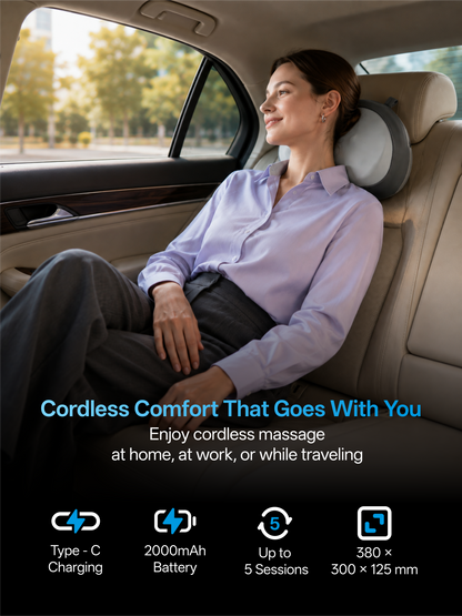 OmyGuard Cordless Shiatsu Massage Pillow with Heat