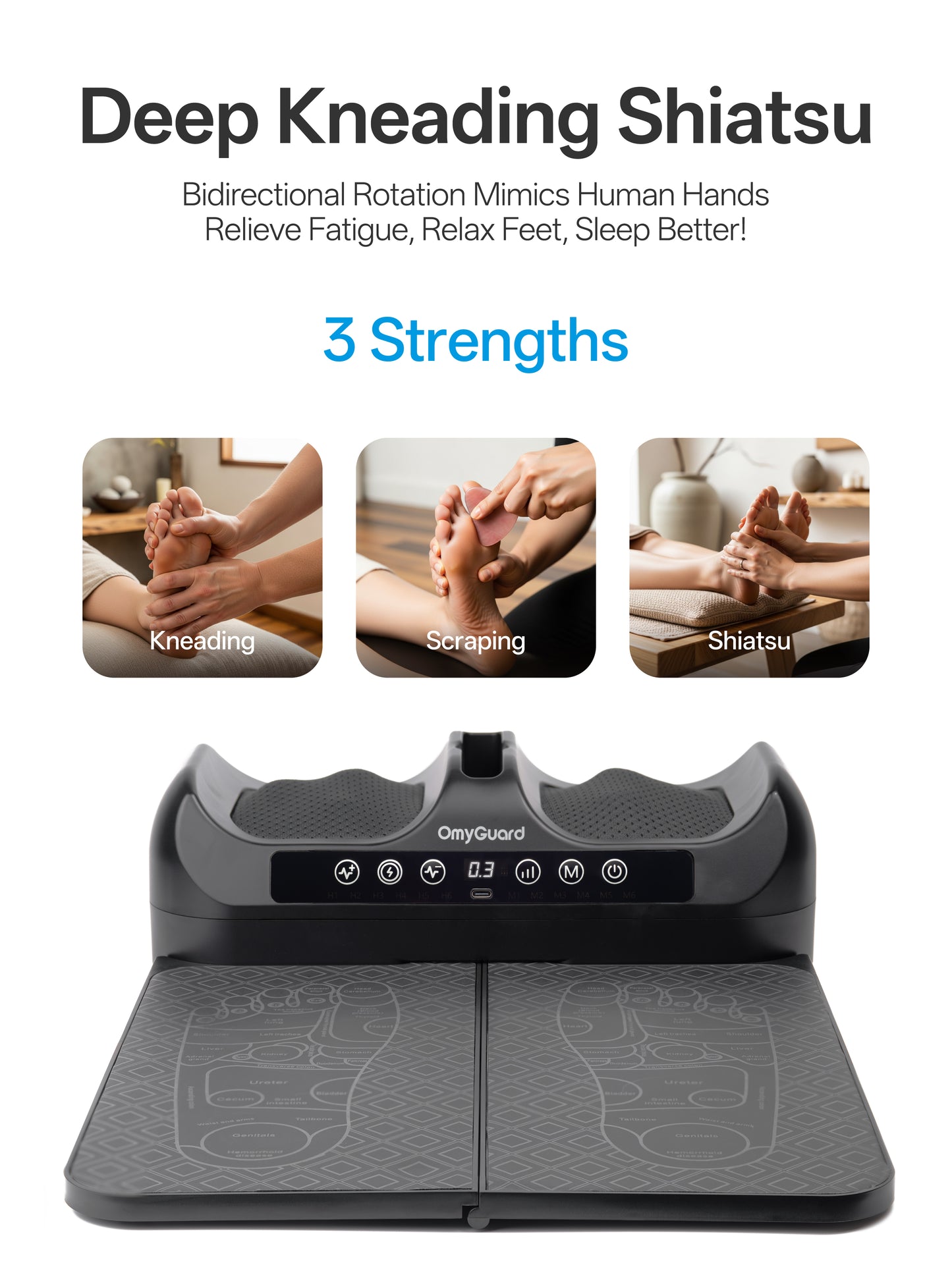 OmyGuard  Cordless 2-in-1 Shiatsu & EMS Foot Circulation Massager