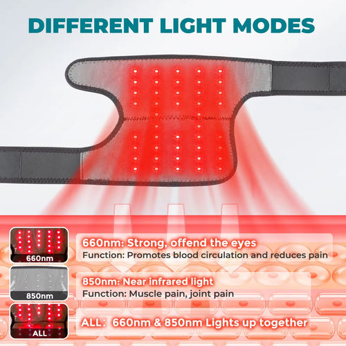 Cordless Hot Compress Red Light Therapy Belt for Shoulder &Knee Pain Relief