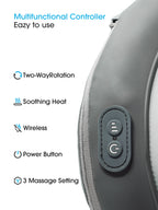 OmyGuard Cordless Shiatsu Massage Pillow with Heat