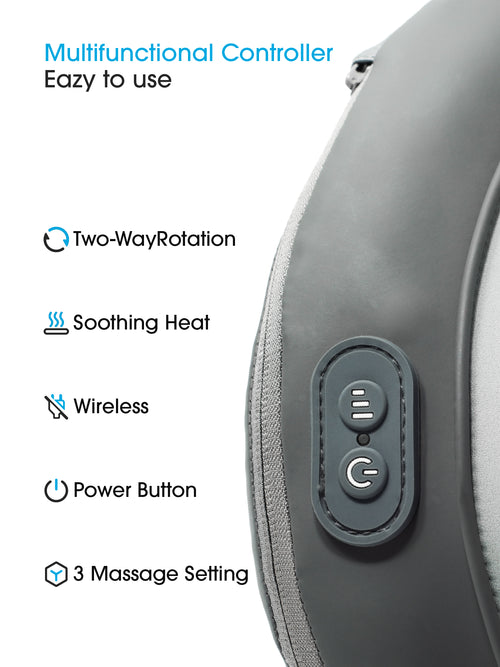 OmyGuard Cordless Shiatsu Massage Pillow with Heat