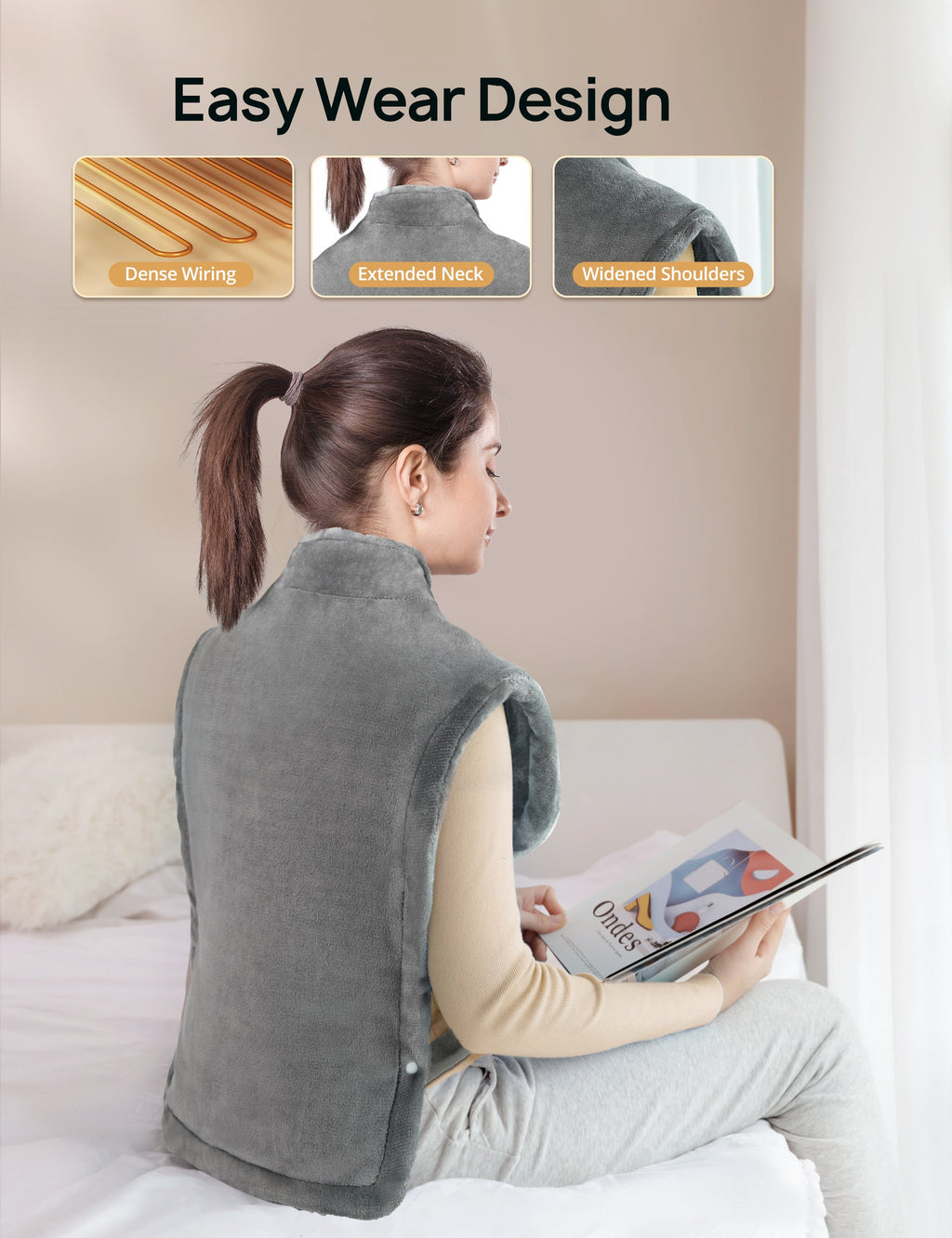 OmyGuard Electric Heated Pad for Back Pain