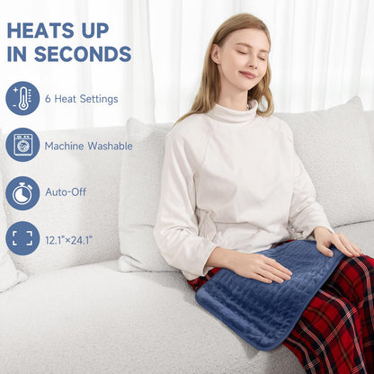 OmyGuard Electric Heating Pad for Back Pain Cramps Relief 12"x 24"(30*60cm)