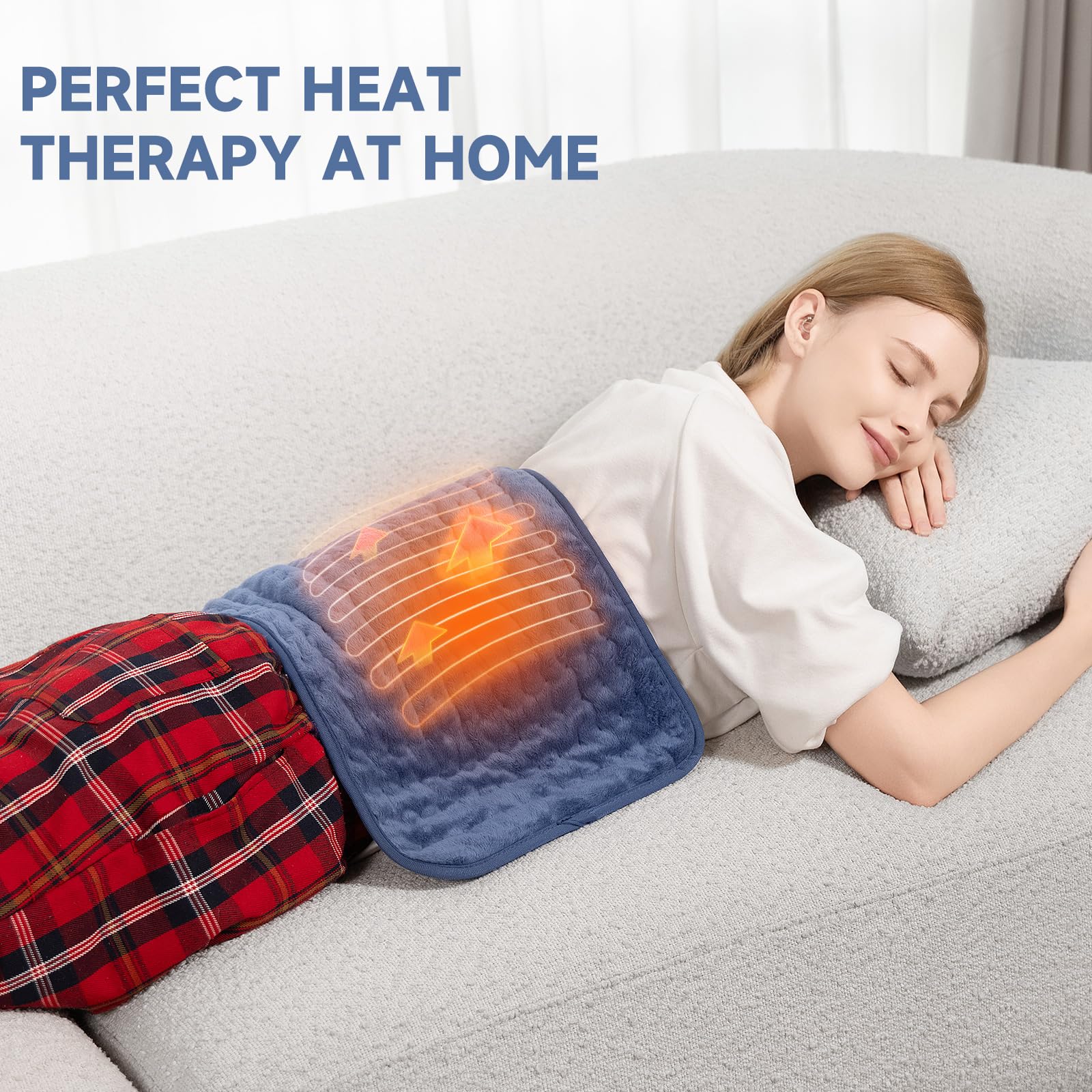 OmyGuard Electric Heating Pad for Back Pain Cramps Relief 12"x 24"