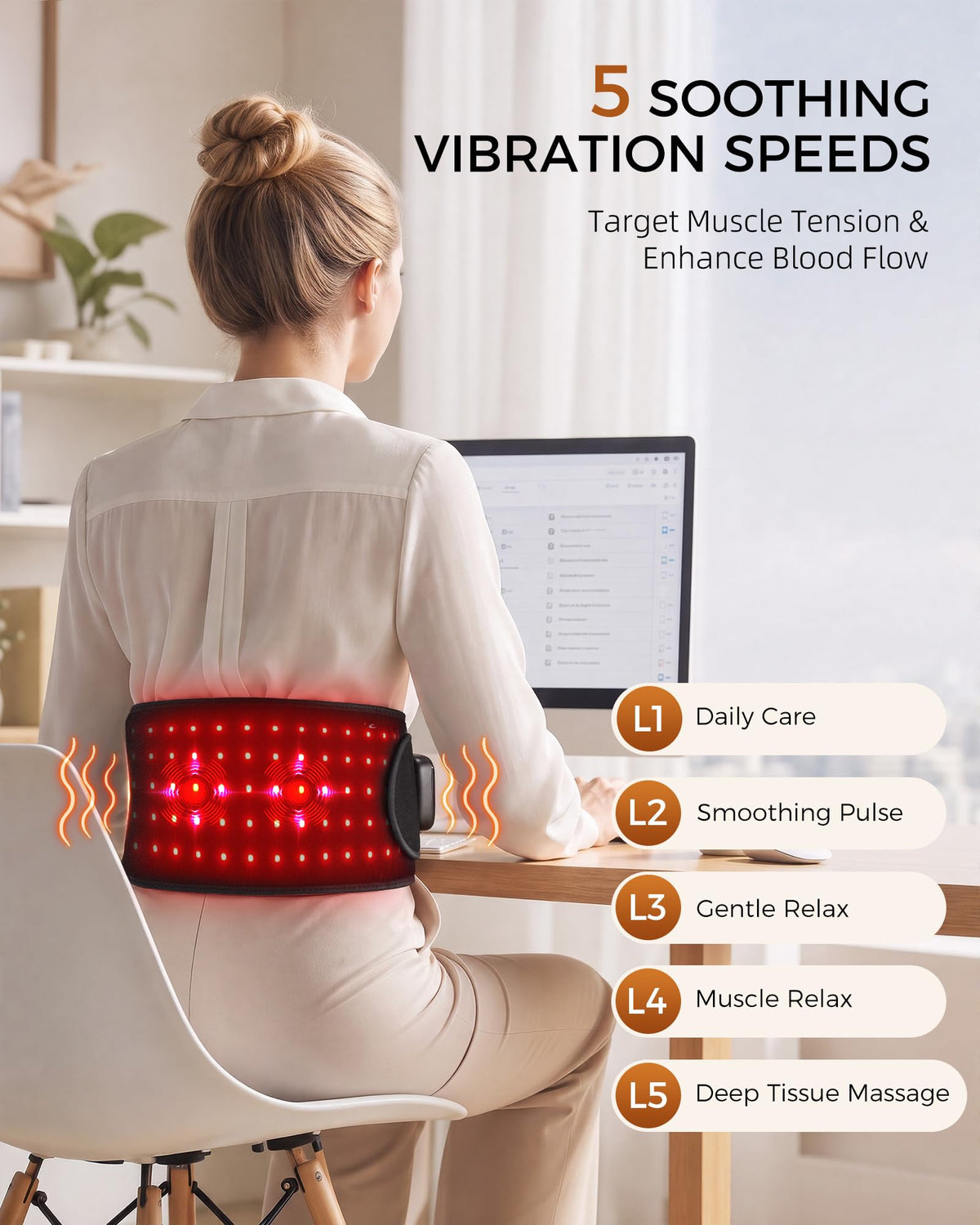 Cordless Red Light Therapy Belt for Waist