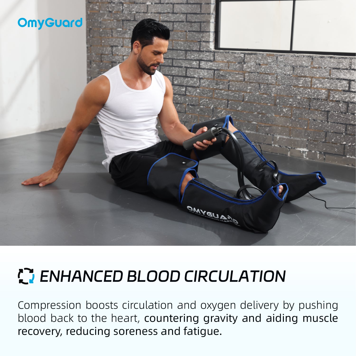 OmyGuard 3-in-1 Full Leg Compression Recovery Boots -OMGLM03