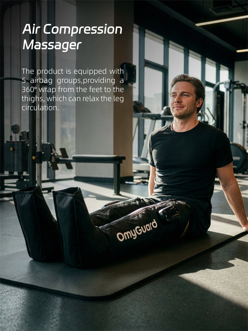 OmyGuard Air Compression Leg Massager – Relief for Swelling, Fatigue & Circulation | Home Use