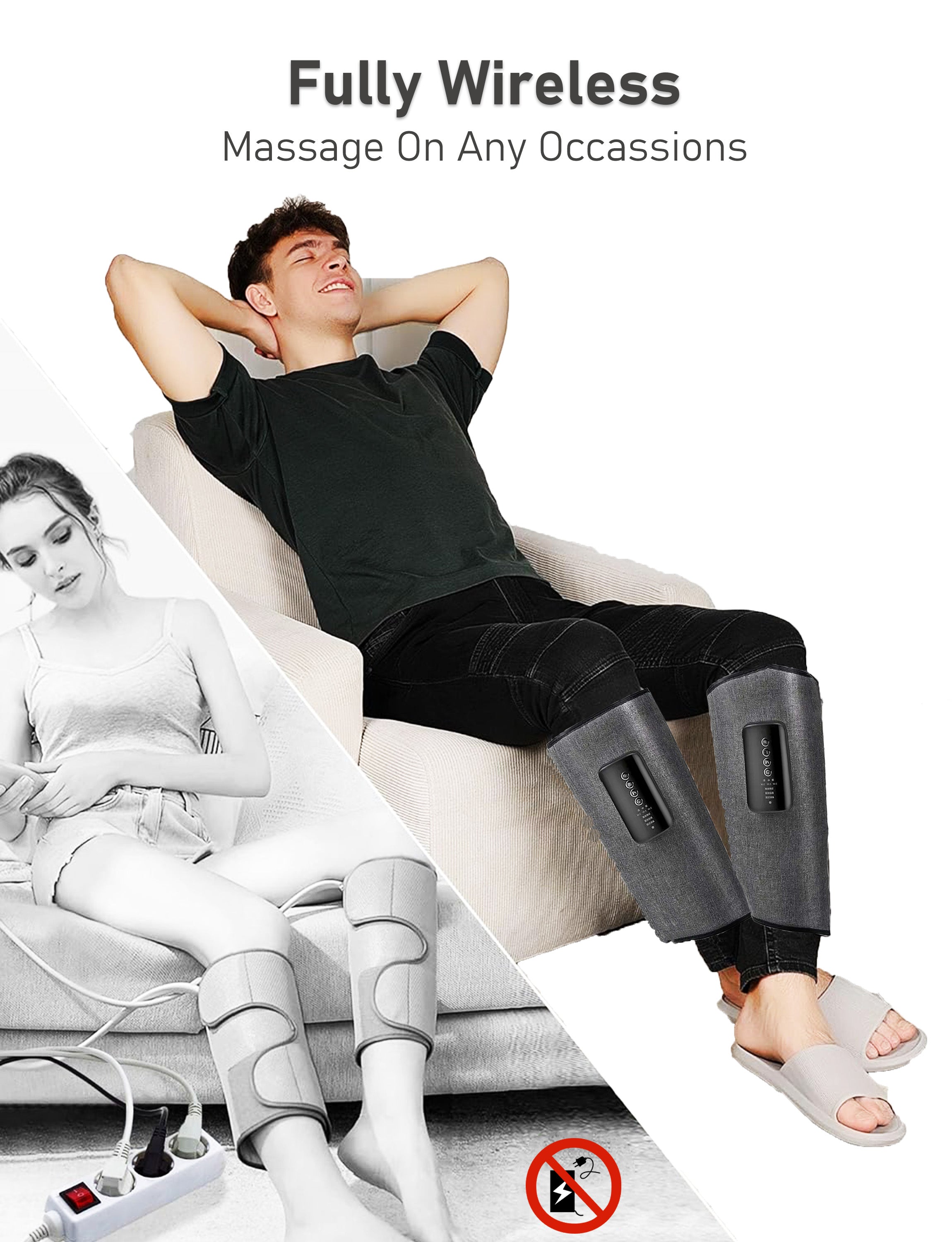 OmyGuard Portable Air Compression Leg Massager (Pair)