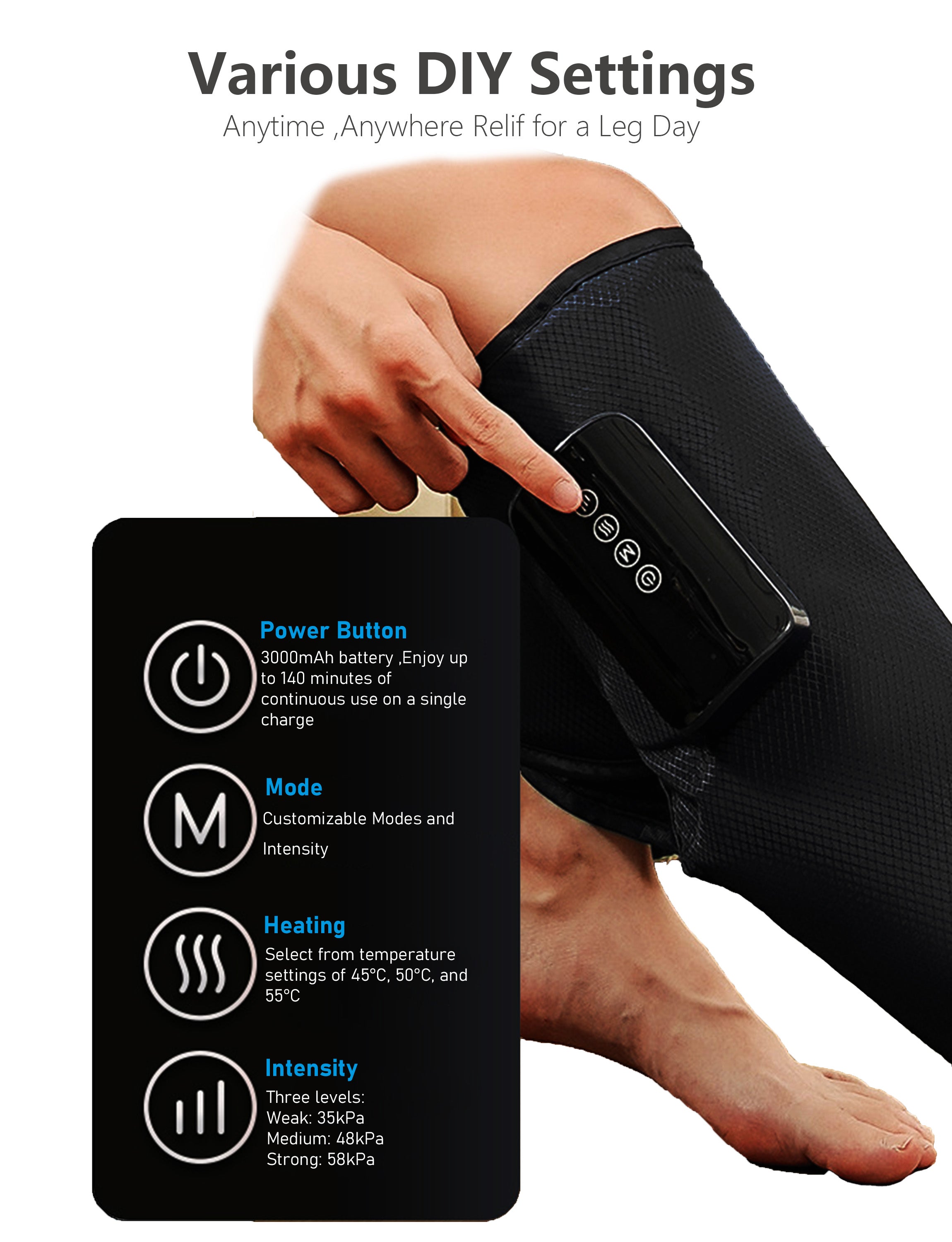 OmyGuard Portable Calf Leg Compression Recovery  Sleeves(Pair)