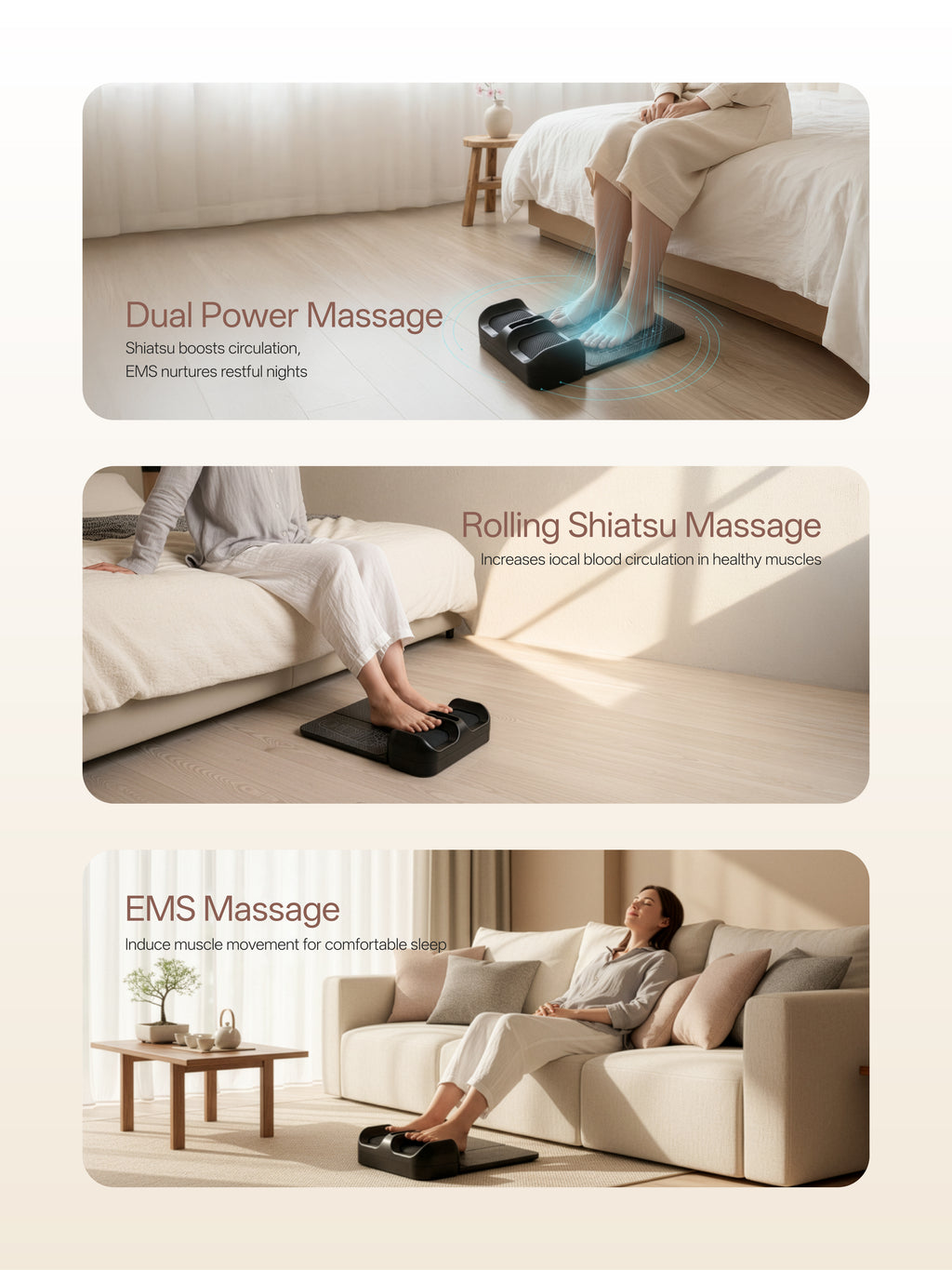OmyGuard  Cordless 2-in-1 Shiatsu & EMS Foot Circulation Massager