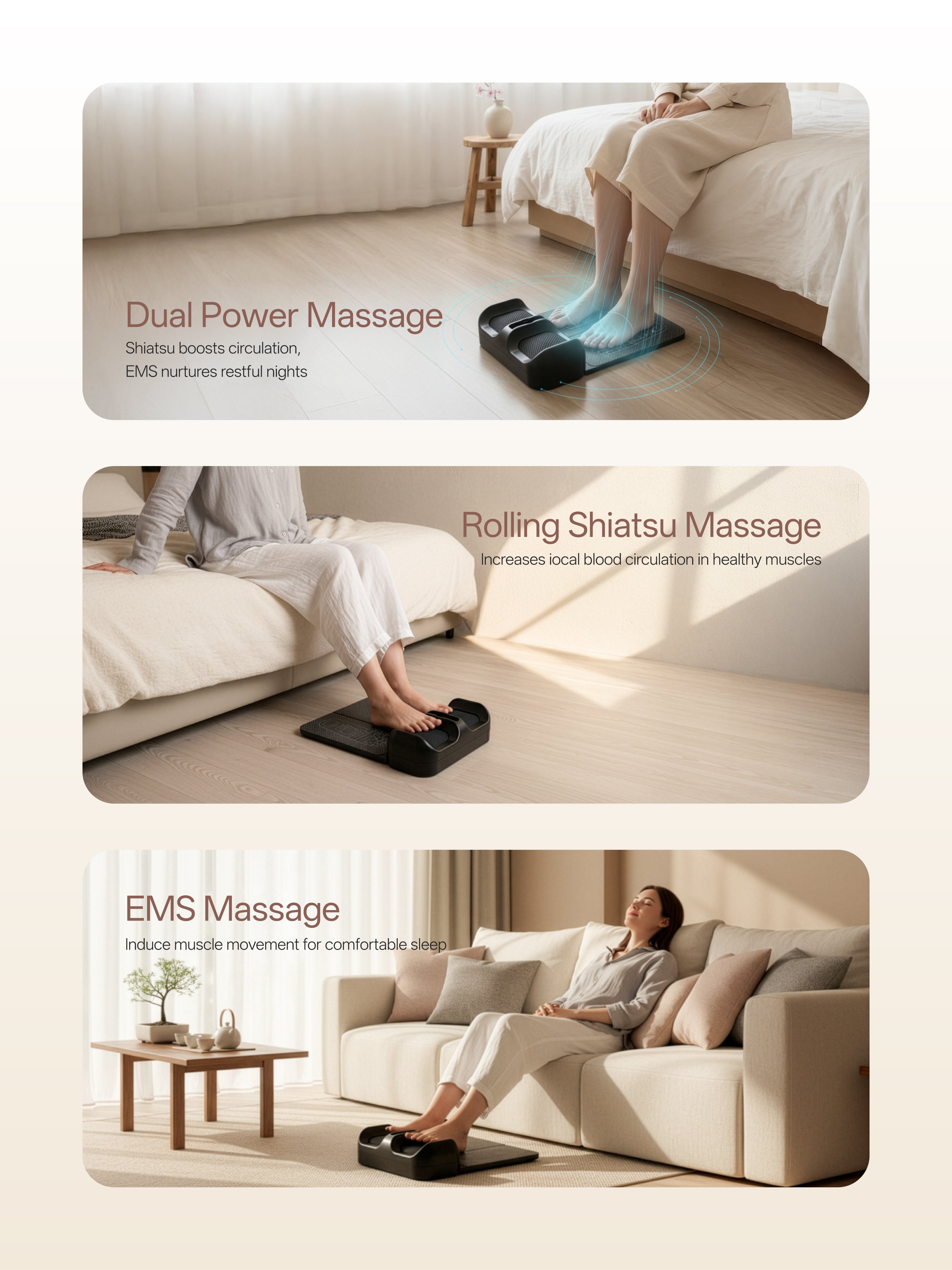 OmyGuard  Cordless 2-in-1 Shiatsu & EMS Foot Circulation Massager
