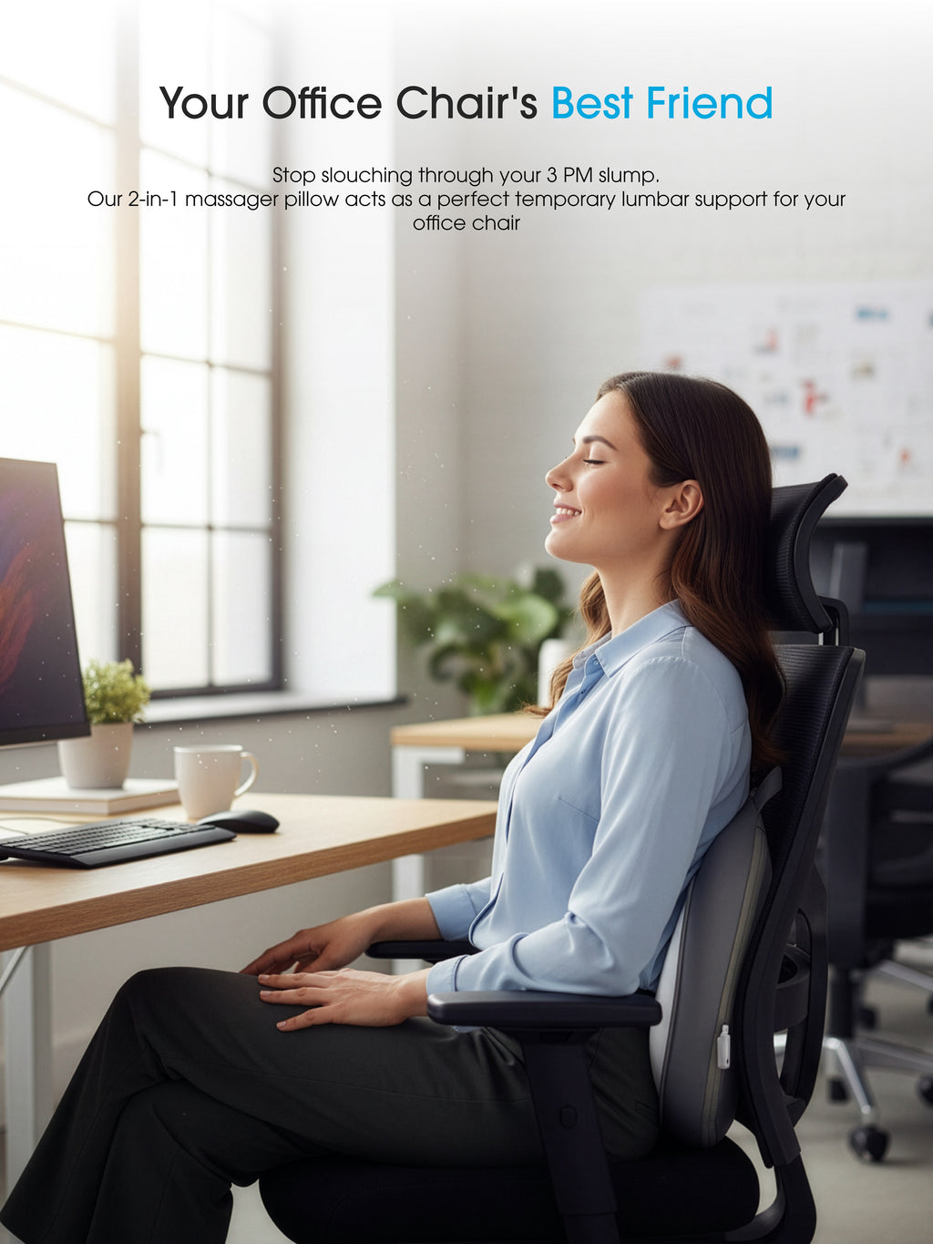 OmyGuard Cordless Shiatsu Massage Pillow with Heat