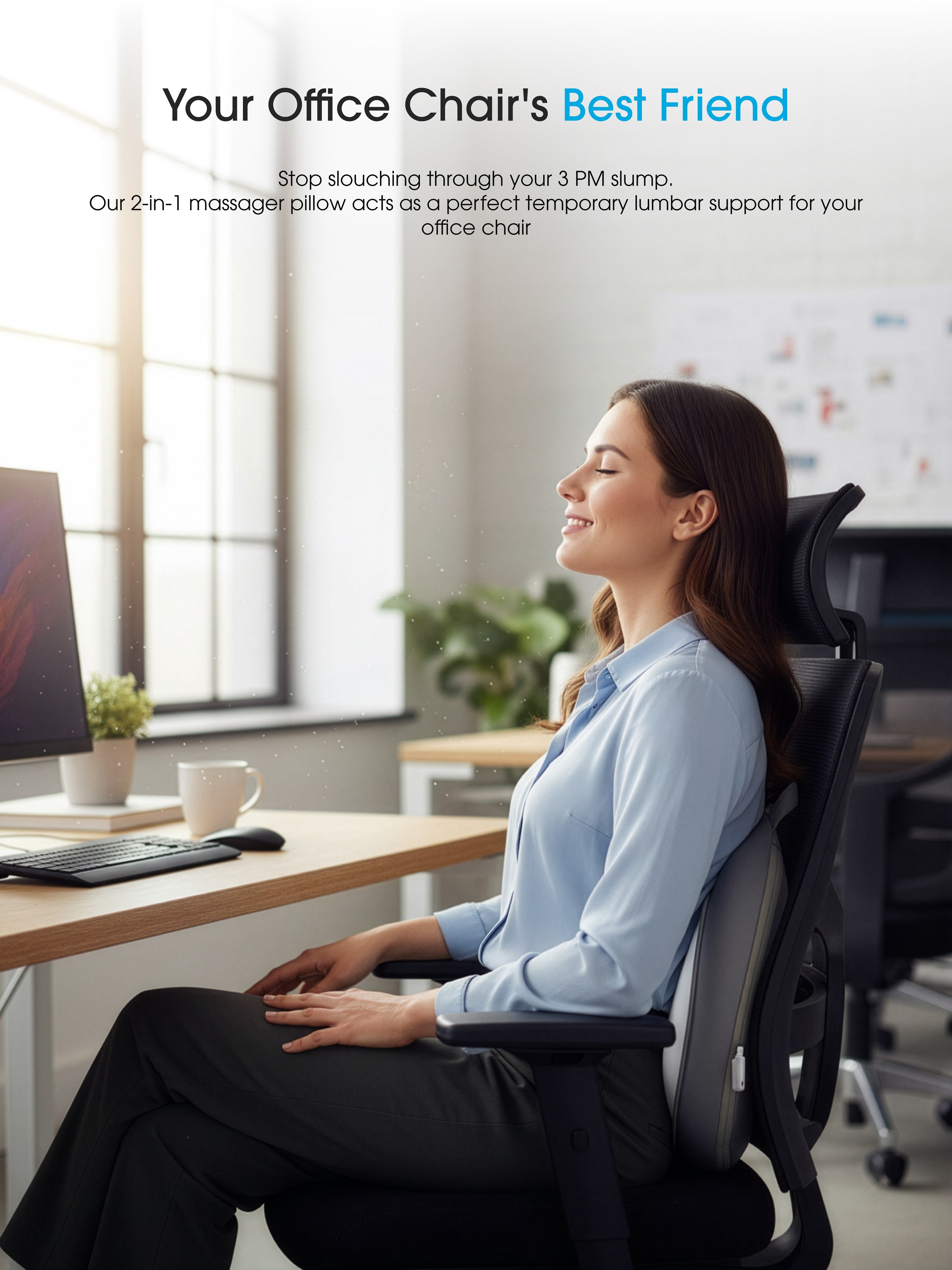 OmyGuard Cordless Shiatsu Massage Pillow with Heat