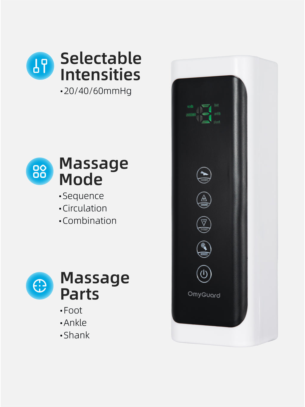 OmyGuard Full 6-Zone Pressure Leg Massager Boots -Corded