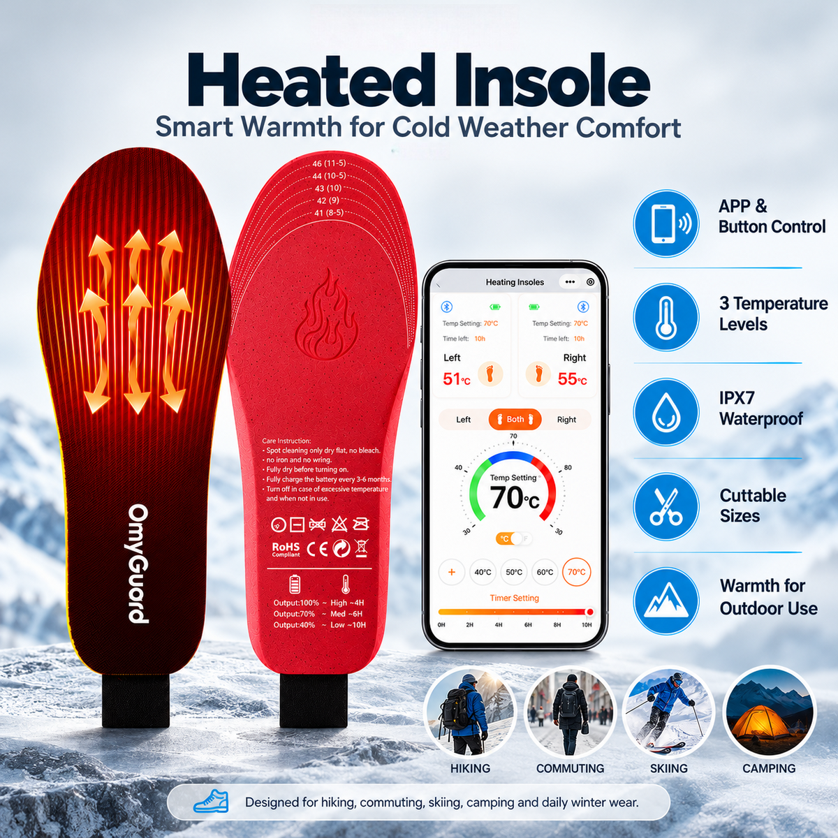 Rechargeable Heated Insoles