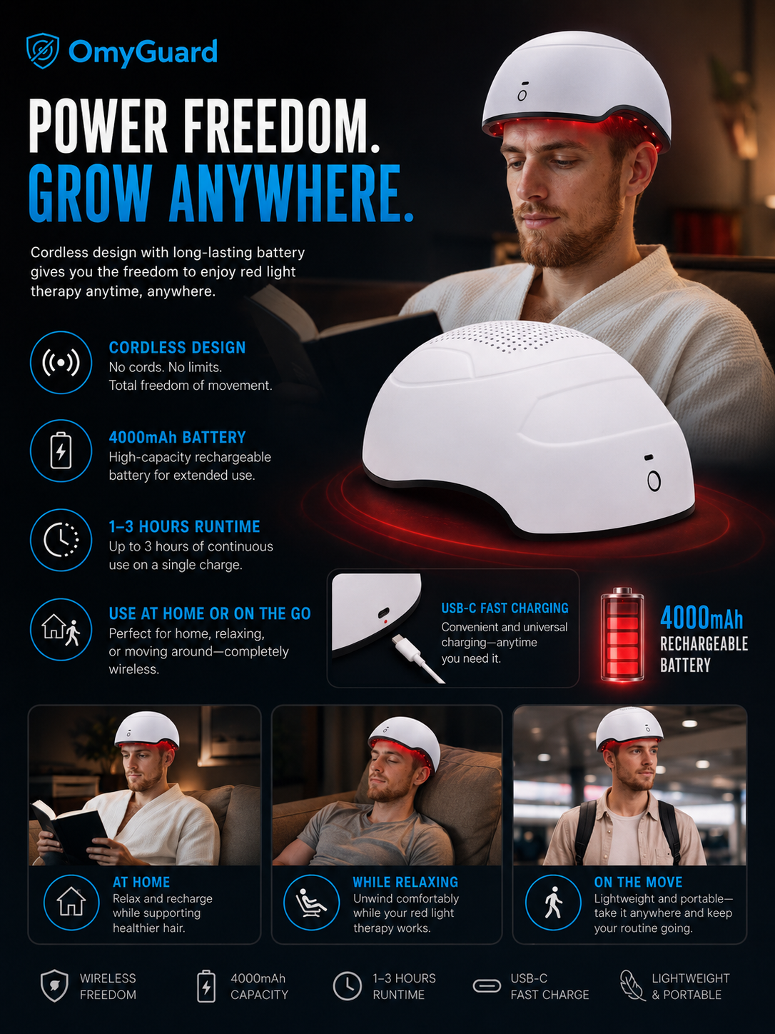 OmyGuard Red Light Therapy Hat For Hair Growth