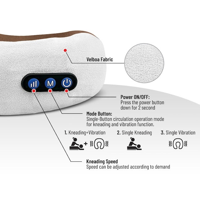 OmyGuard™ Travel Neck Massager Pillow, For Neck Pain Relief