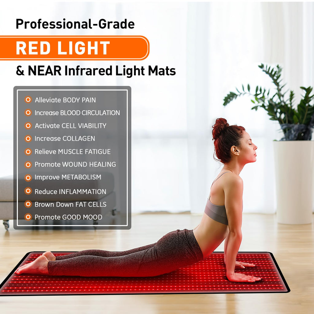 OmyGuard Extra Large Red Light Therapy Mat for Full Body
