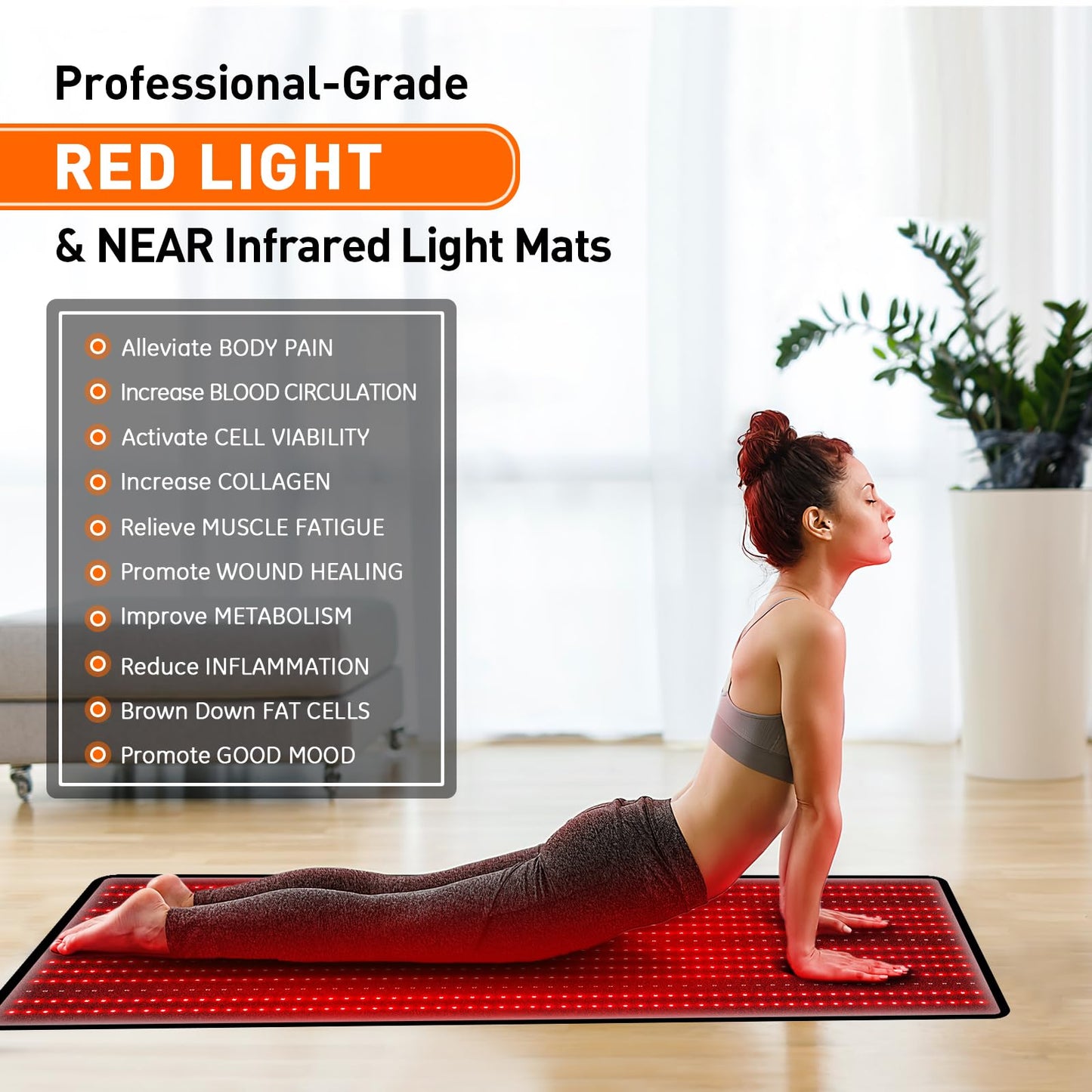 OmyGuard Extra Large Red Light Therapy Mat for Full Body