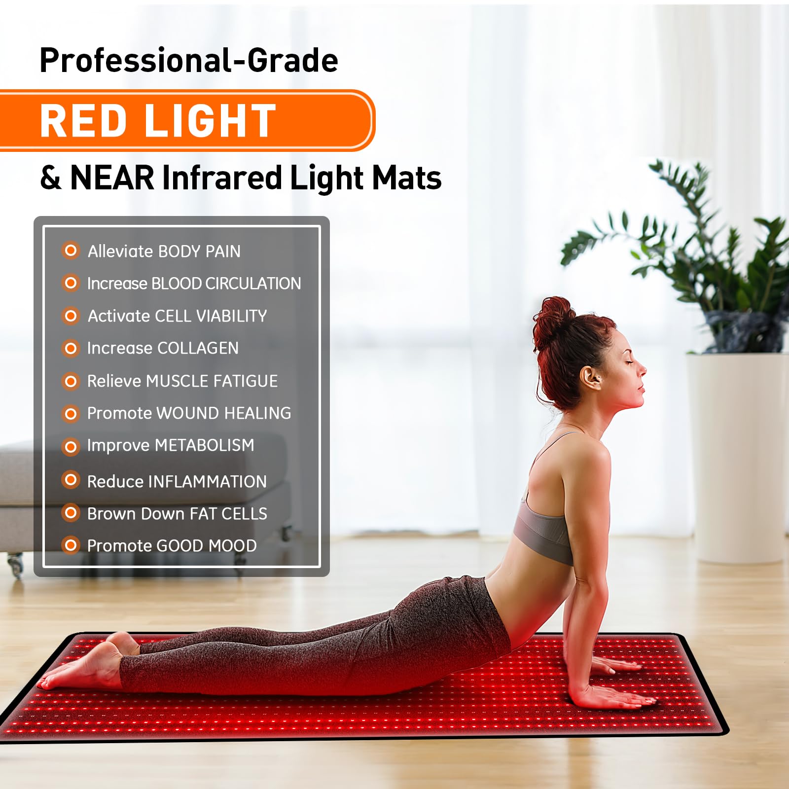 OmyGuard Extra Large Red Light Therapy Mat for Full Body