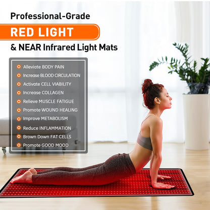 OmyGuard Extra Large Red Light Therapy Mat for Full Body