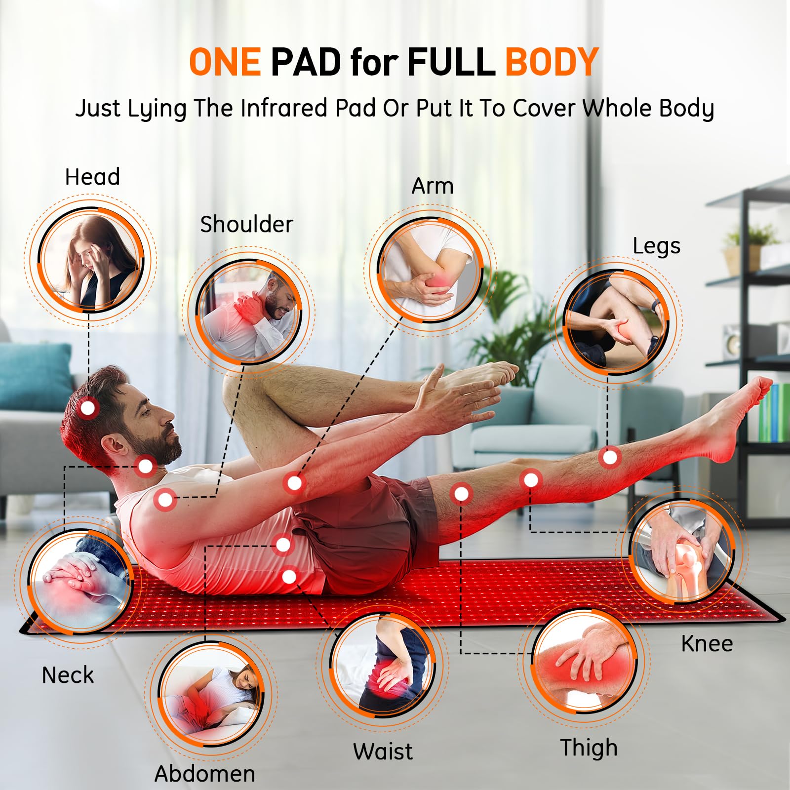 OmyGuard Extra Large Red Light Therapy Mat for Full Body